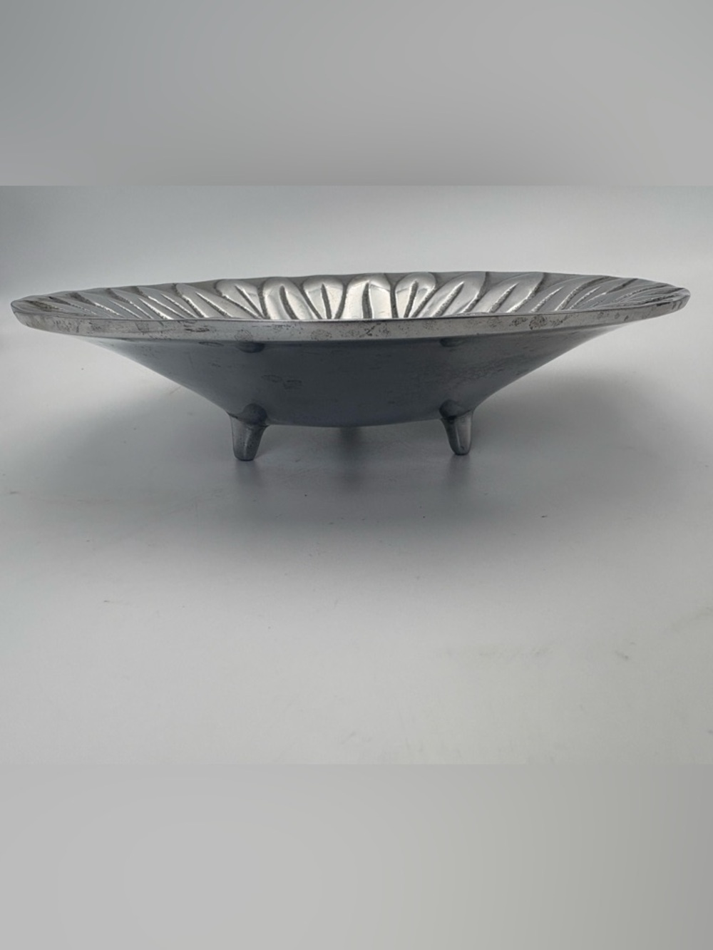 Silver Tone Sunflower Decorative Pedestal Bowl - Home Accents - Picture 3 of 10
